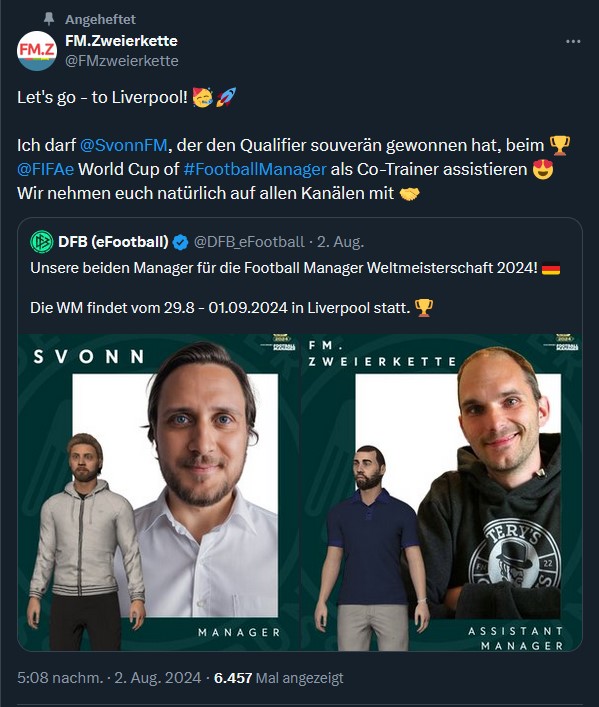 Twitter-Ankündigung der Nominierung von Svonn & FMZweierkette